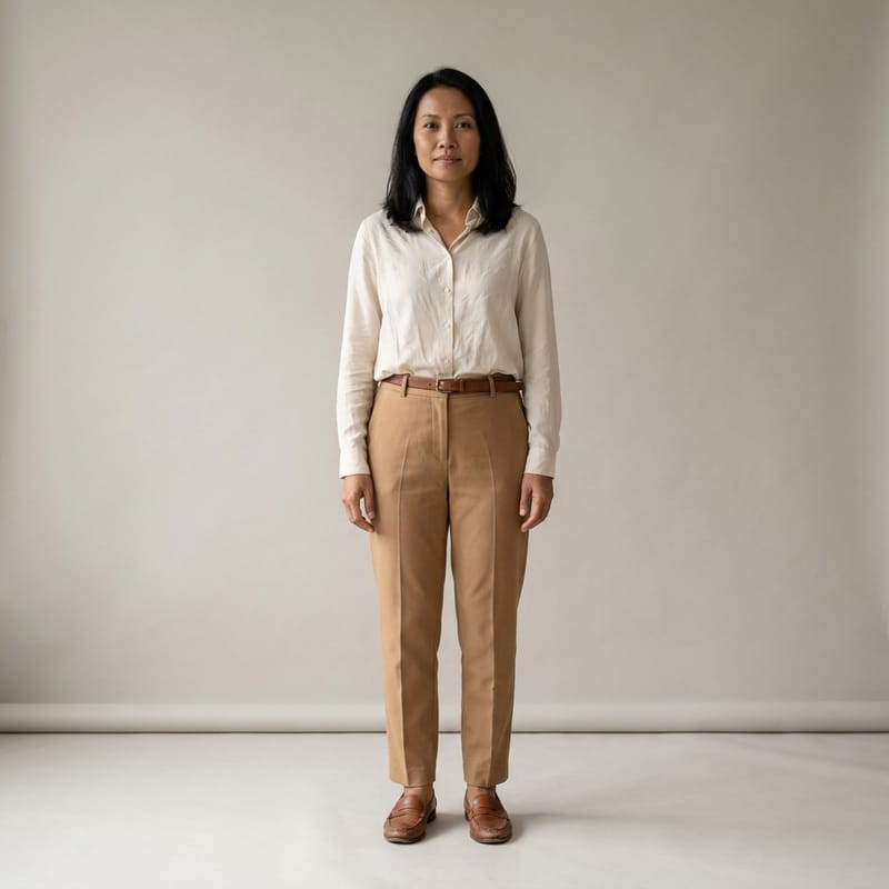 Blouse and tailored trousers