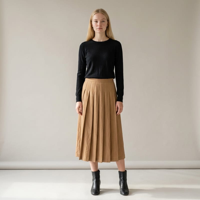 Knit top and midi skirt